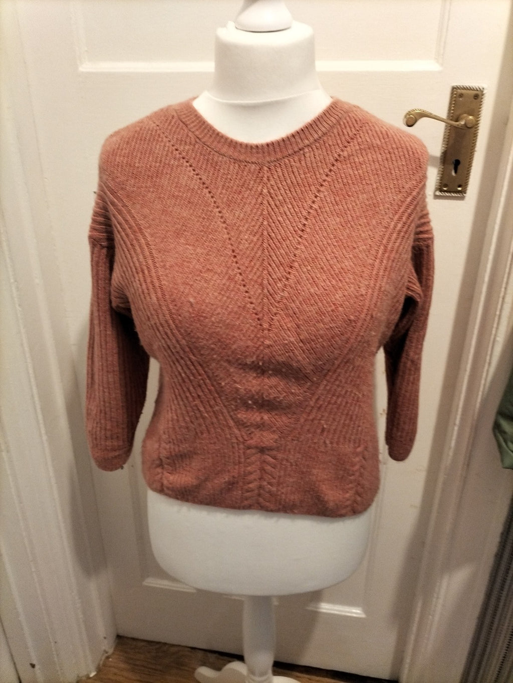 Ladies George Size 12 Pink Ribbed Warm Pullover Jumper