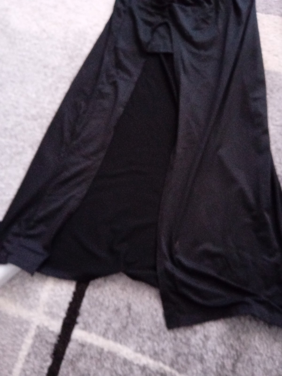 Ladies Long Black Skirt With Mini Insert Size Large [12-14] Free Delivery