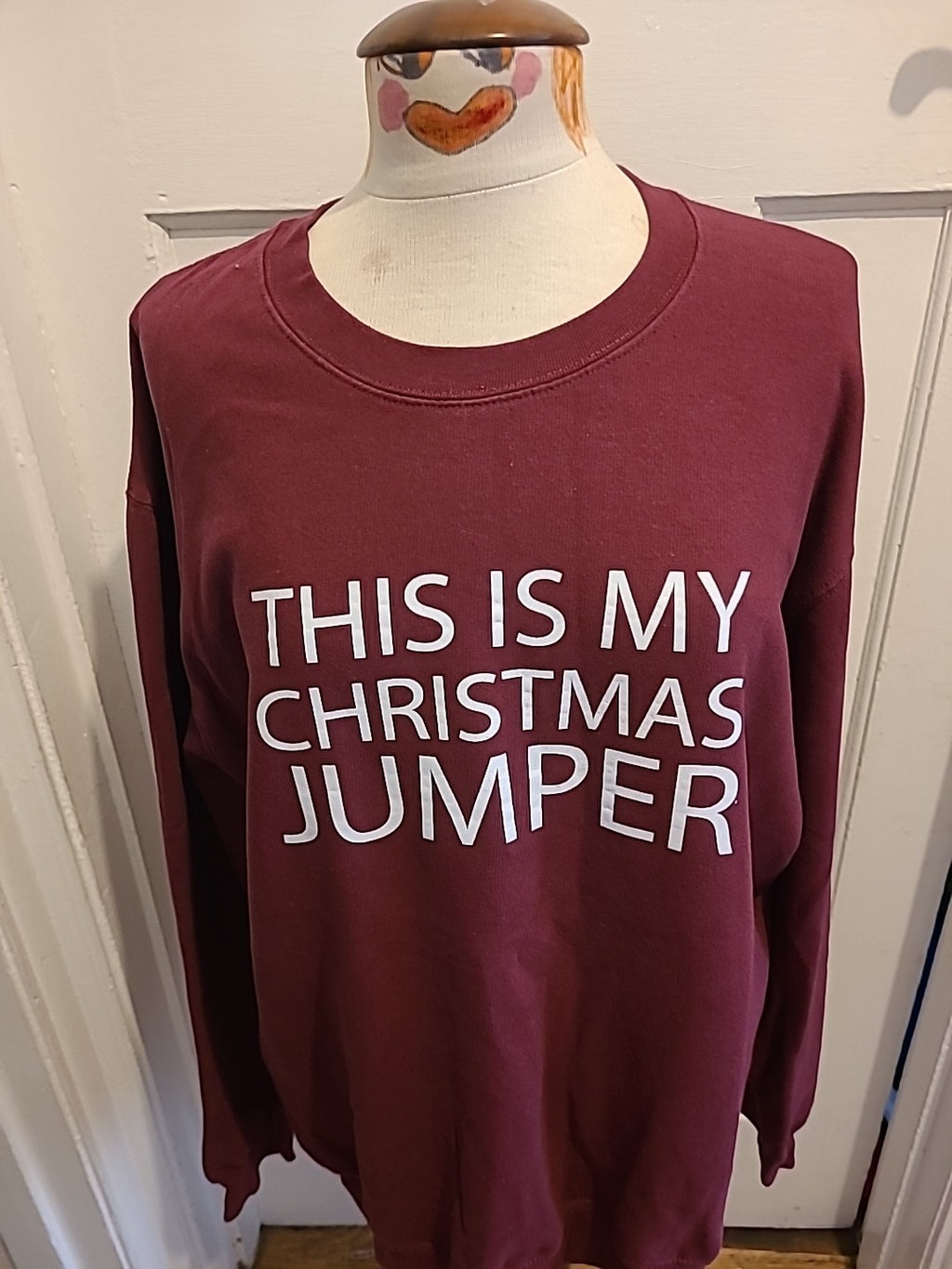 Mens Size 2XL Purple"Christmas" Long Sleeved Sweatshirt