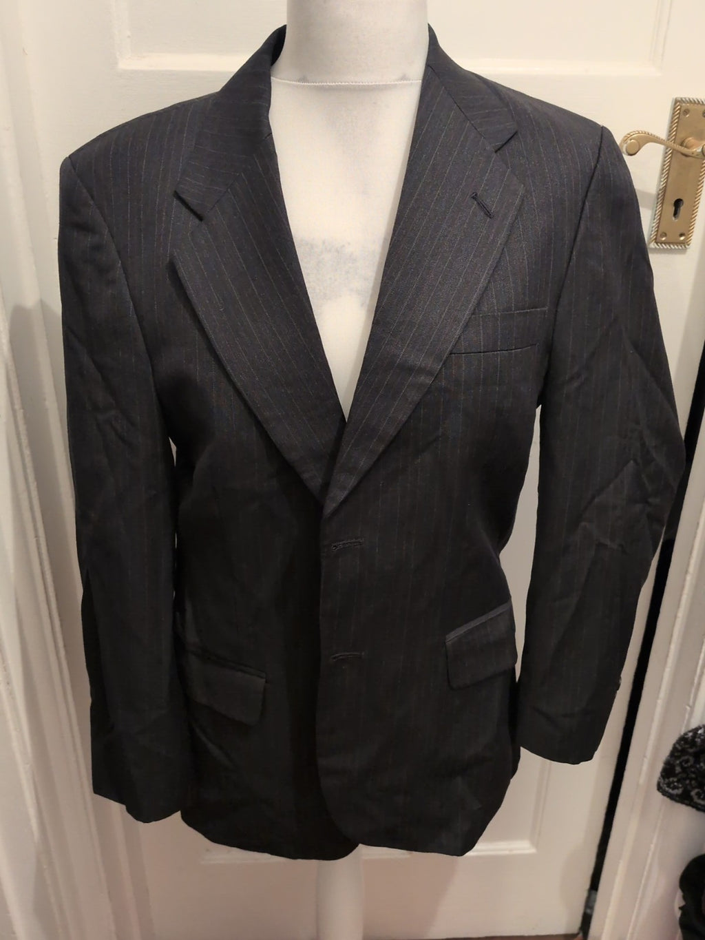 38 Short Marks And Spencer Black Pinstripe Suit Jacket