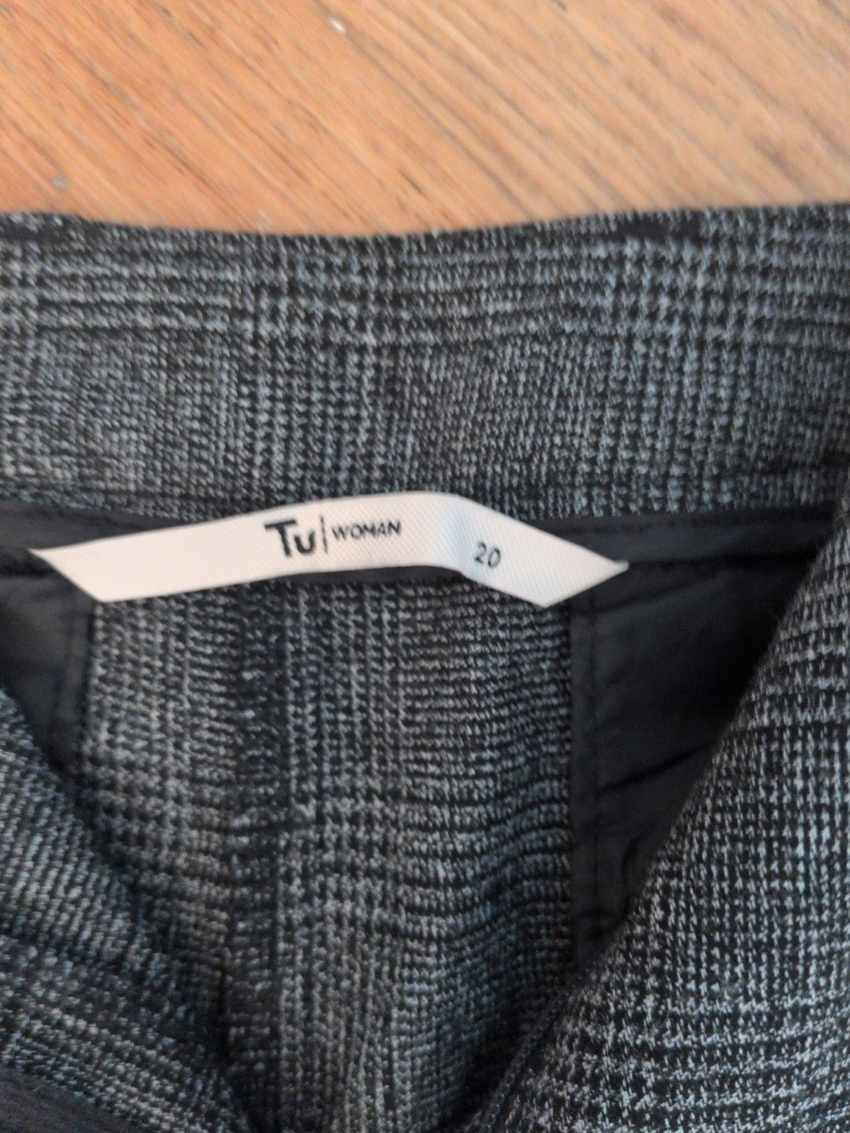 Tu Woman 20 Dark Grey Check Smart Trousers