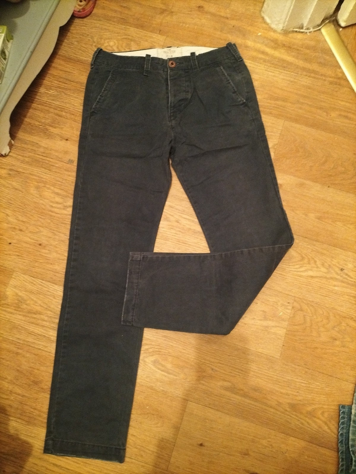 Mens Hollister Size 28/30 Navy Trousers Chino