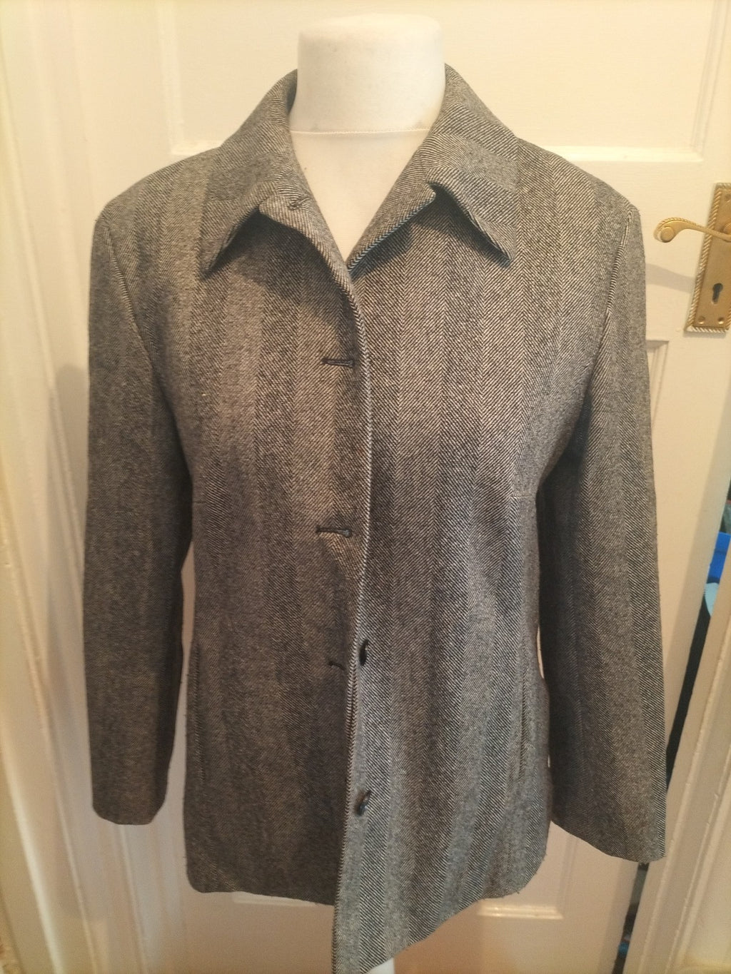 Ladies Gardeur Black White Toned Long Sleeve Blazer