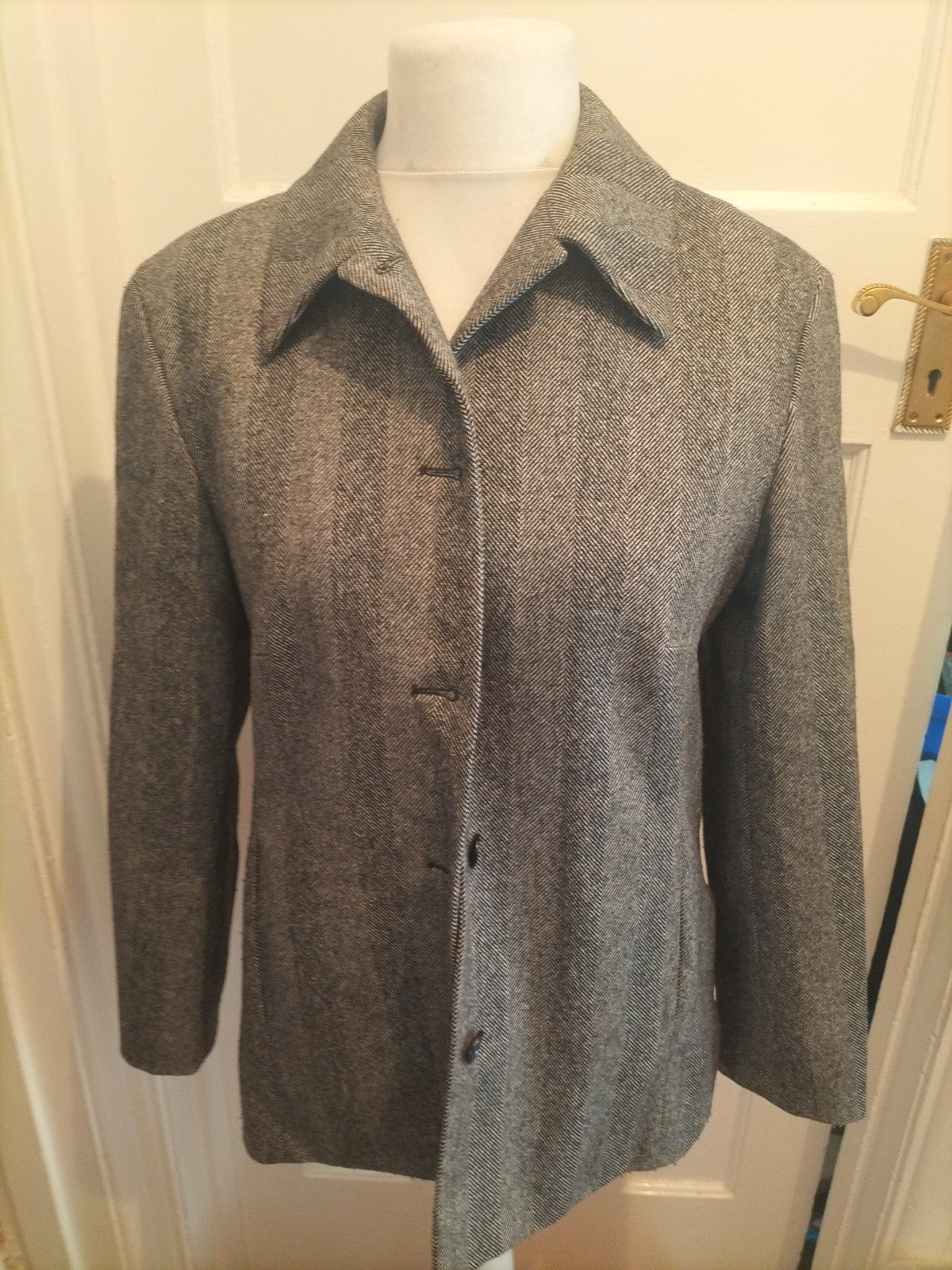 Ladies Gardeur Black White Toned Long Sleeve Blazer