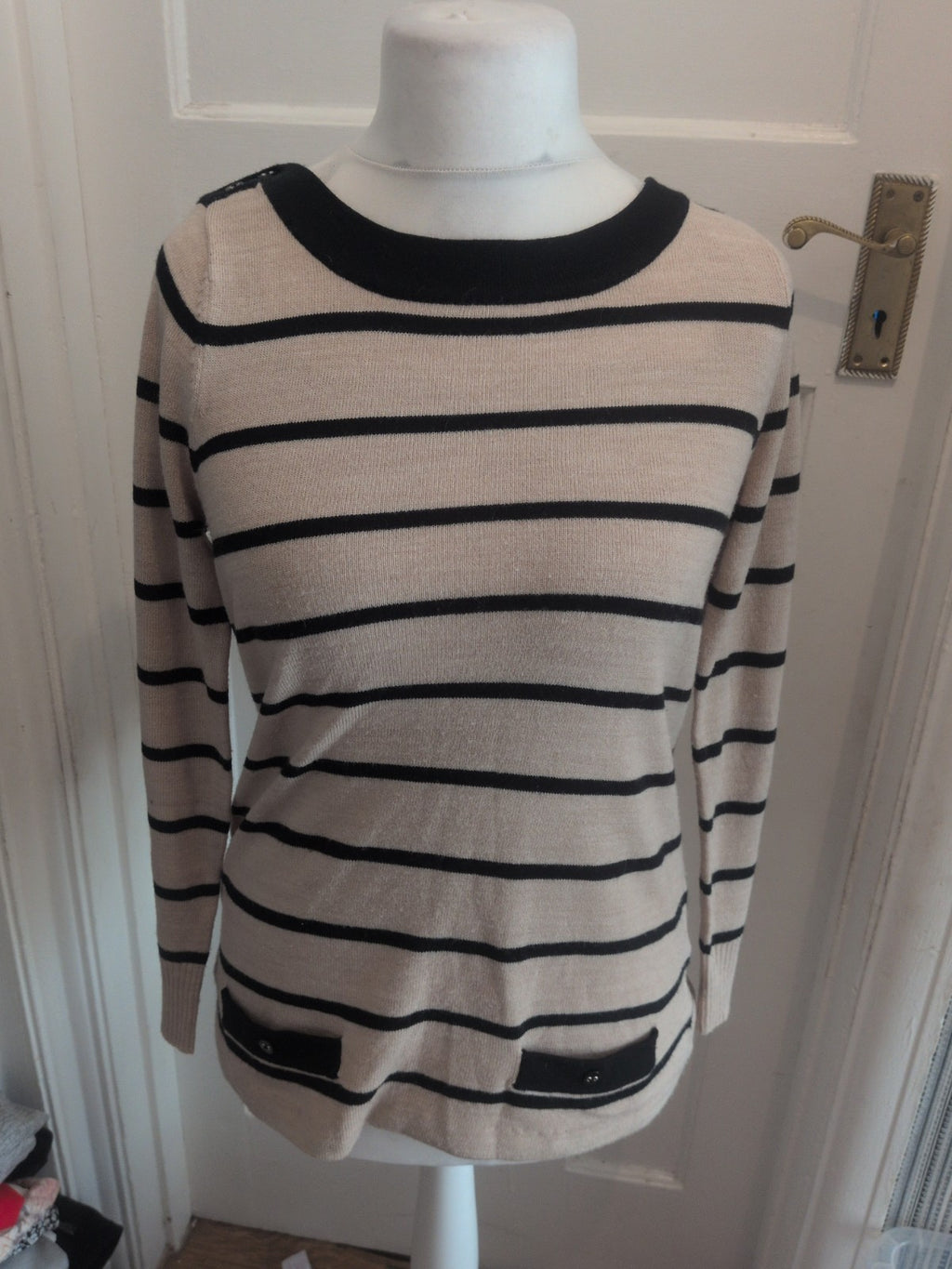 Savoir Large Pale Brown And Black Jumper Pullover