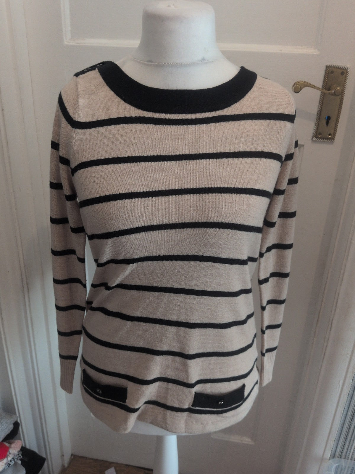 Savoir Large Pale Brown And Black Jumper Pullover