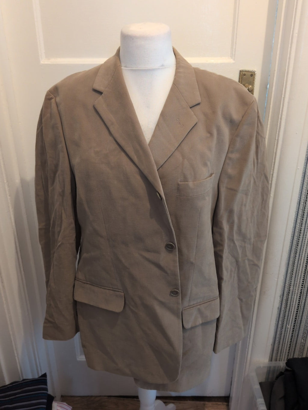 Mens Marks And Spencer Italian Size 44M Sandstone Tuxedo Suit Jacket
