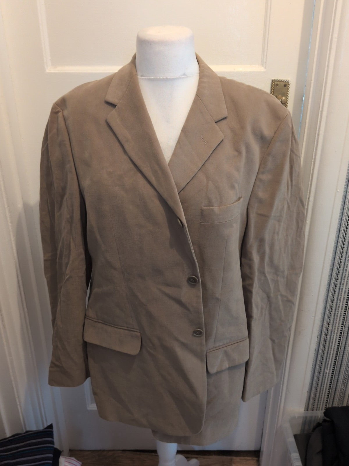 Mens Marks And Spencer Italian Size 44M Sandstone Tuxedo Suit Jacket