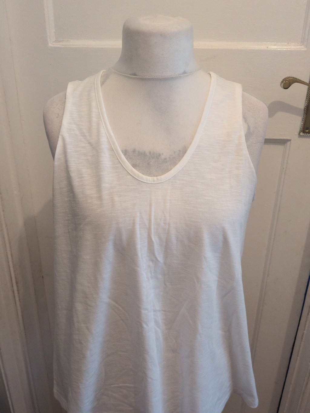 Ladies Next Size 14 White Sleeveless Swing Vest T-shirt
