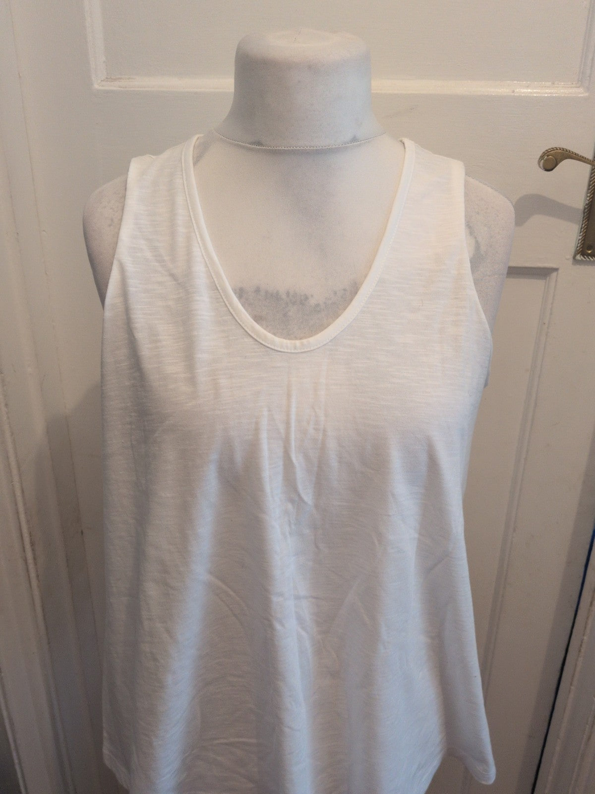 Ladies Next Size 14 White Sleeveless Swing Vest T-shirt