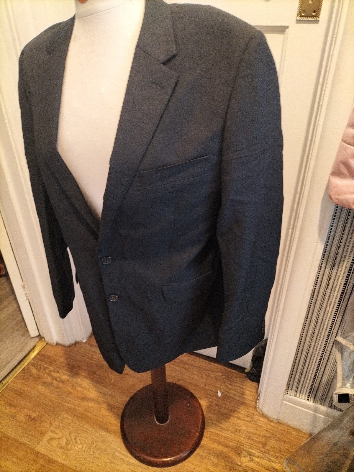 Mens Size 40R Black Lined Padded Blazer