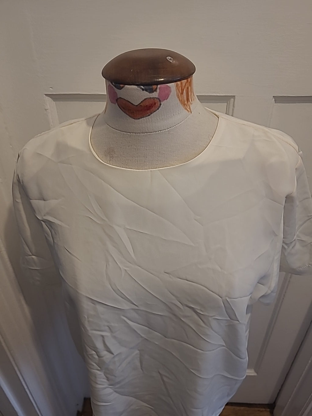 Ladies Amani 14 White/ Cream Short Sleeve Blouse
