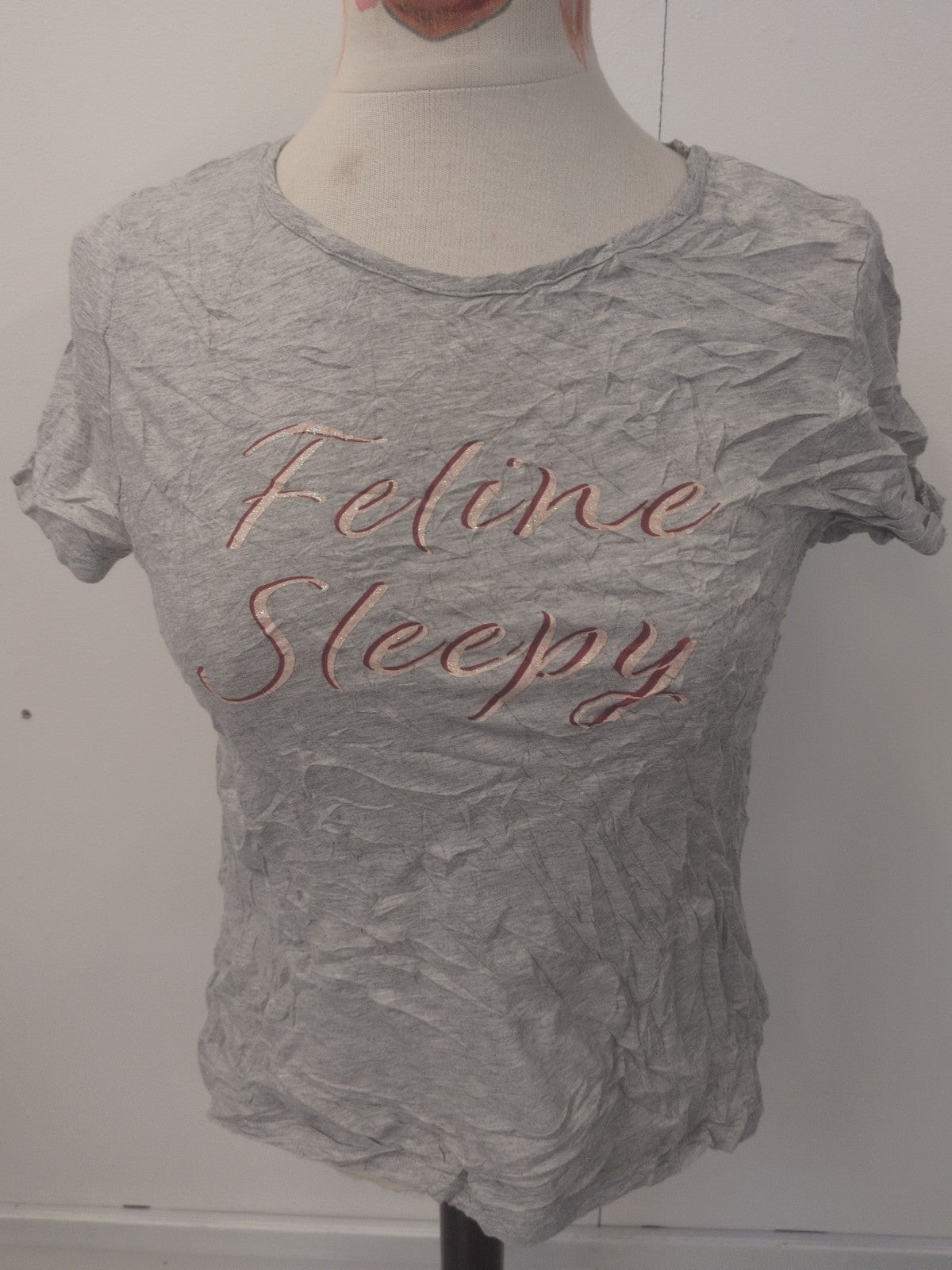 Ladies Avon Size Small Grey Print Short Sleeve Pyjama Rop