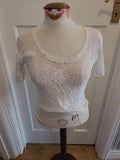 Ladies P&S Size Medium White Lace Short Sleeved T-Shirt