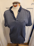 Mens Tu Size Small Navy And White Polo Shirt