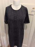 George 12 Black And Grey Short Sleeve Dress