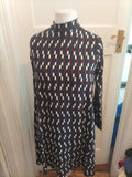 Primark 16 Blue/White/Purple Long Sleeved Dress
