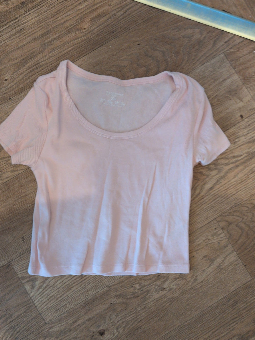 Primark Xs Pink Brush Rib Short Sleeve T-shirt