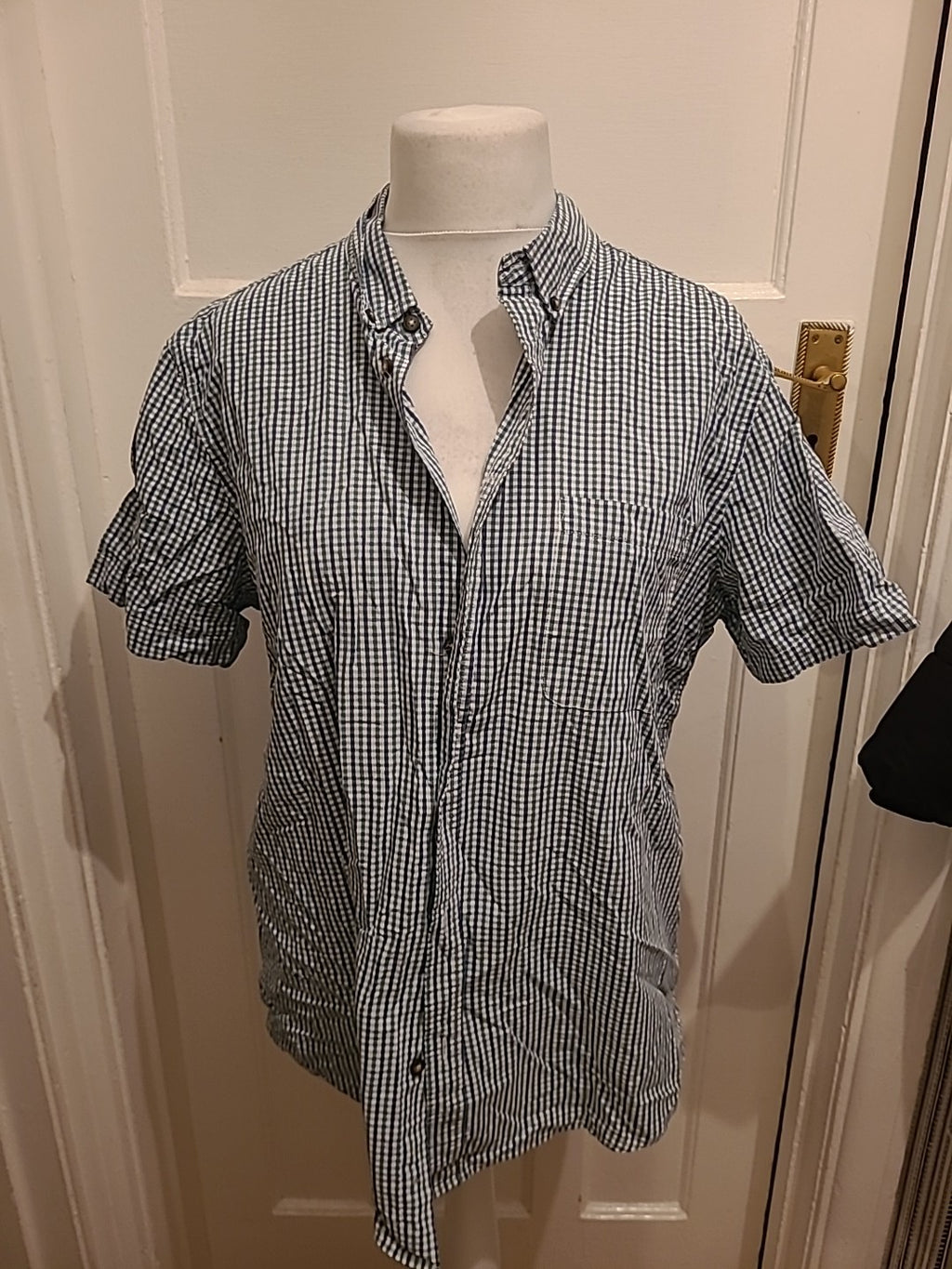 Mens Cedarwood State Size XL Green/Blue/White Check Short Sleeved Shirt