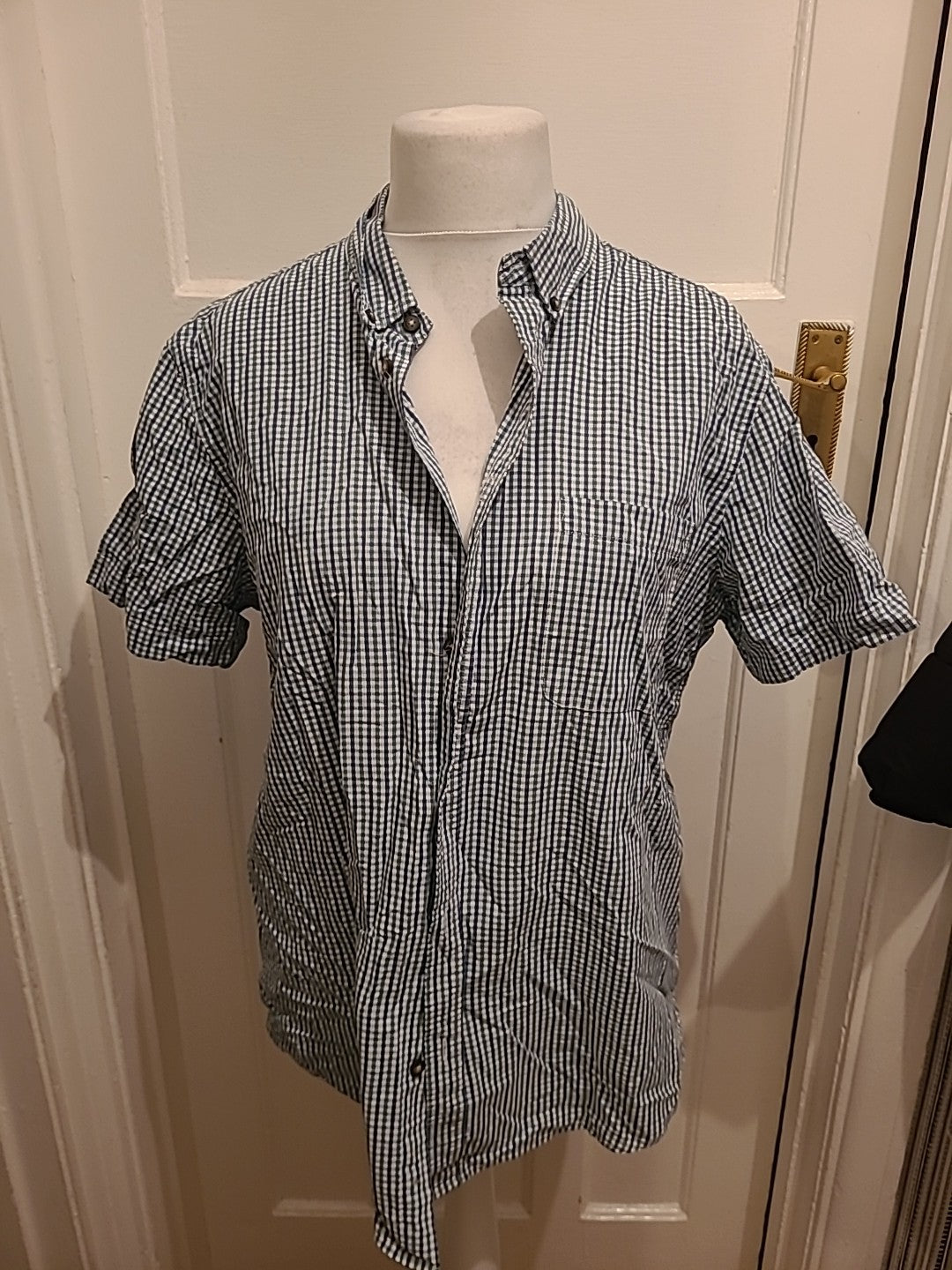 Mens Cedarwood State Size XL Green/Blue/White Check Short Sleeved Shirt