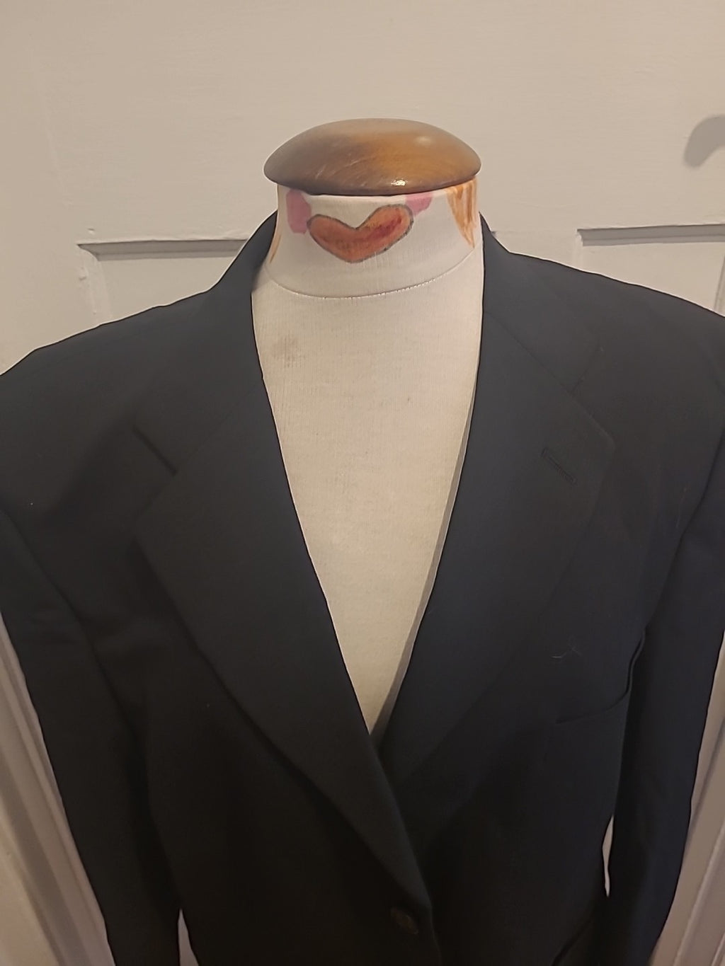Mens M&S Size 42S Black Padded Lined Blazer