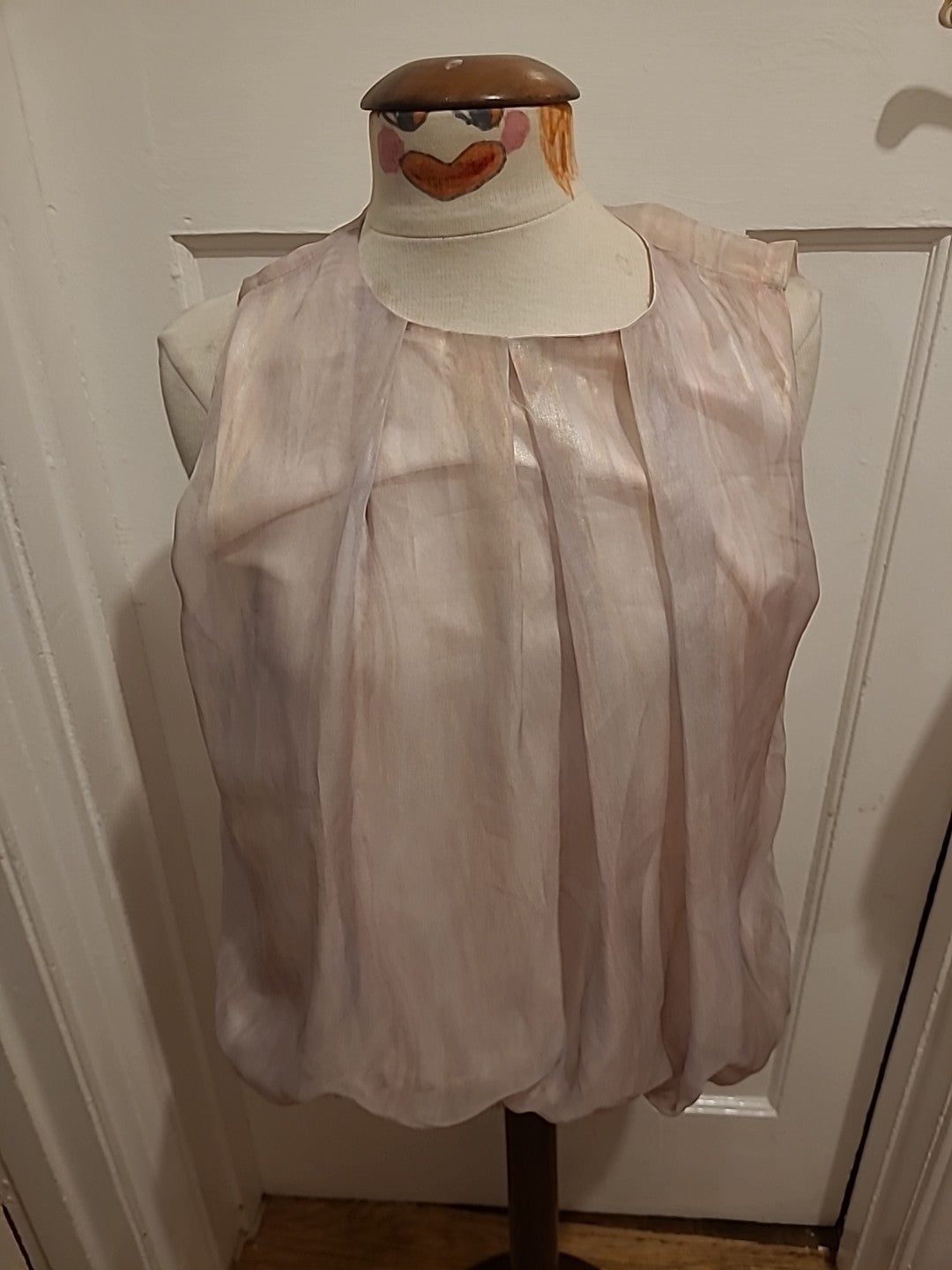 Ladies Primark Size 14 Baby Pink Sleeveless Lined Blouse