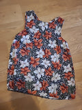 Ladies Size Medium Pink/Black And Cream Floral Sleeveless Blouse