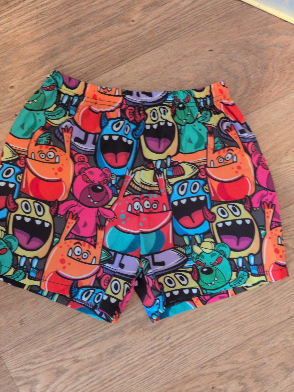 Boys Shein 7 Years Multi Monster Printed Elasticated Shorts