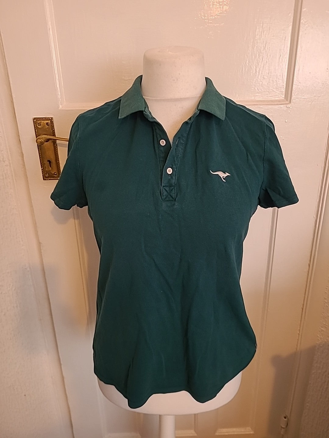 Ladies Kangaroos Size 14-16 Green Short Sleeved Polo