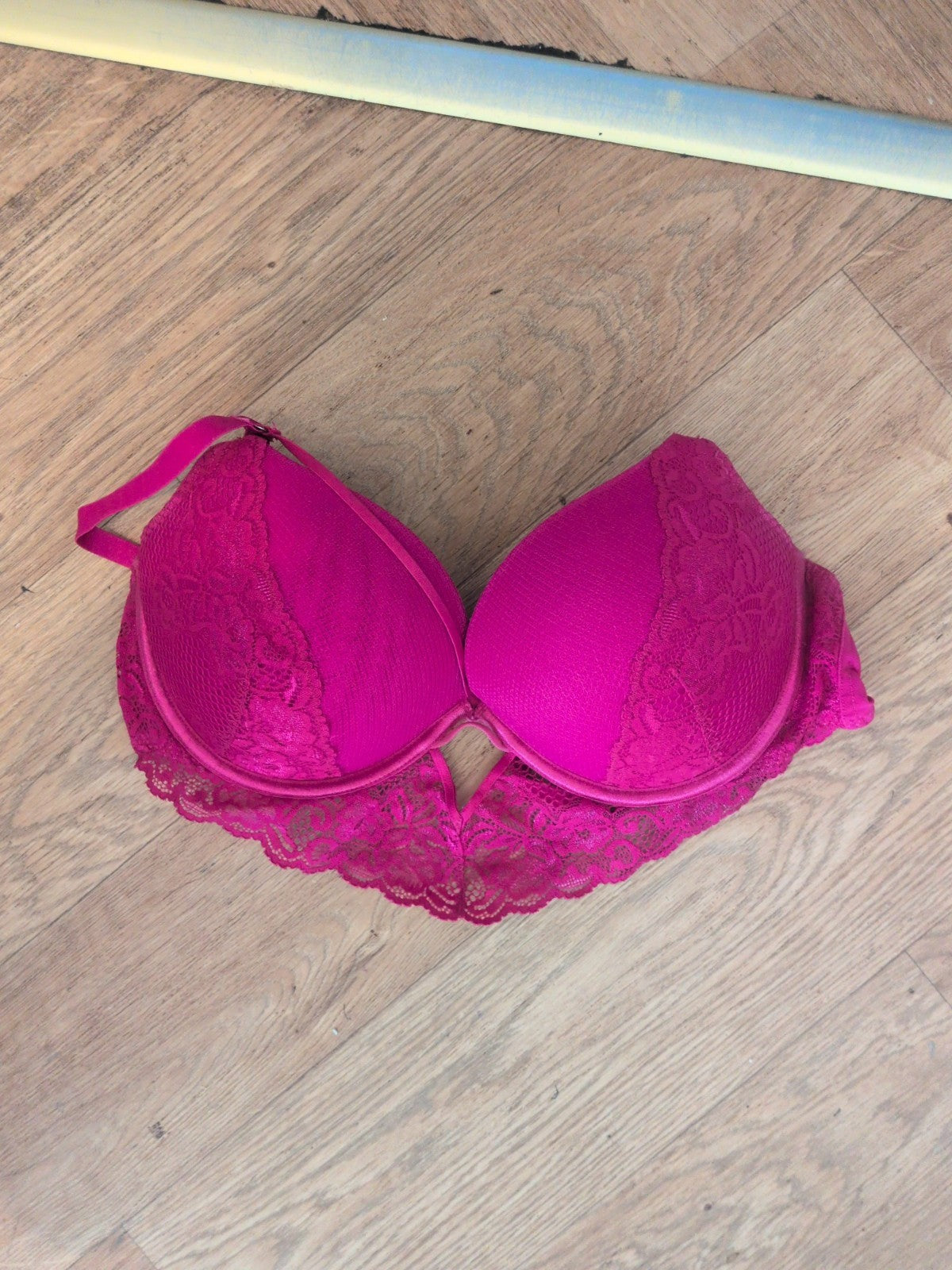 George 38D Cerise Padded And Wired Lacey Bra