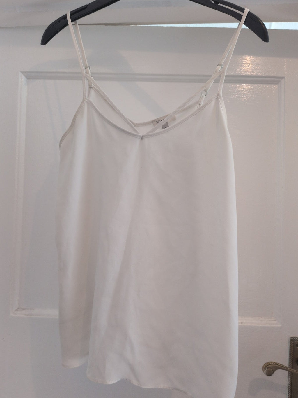 River Island 8 White Sleeveless Cami Top