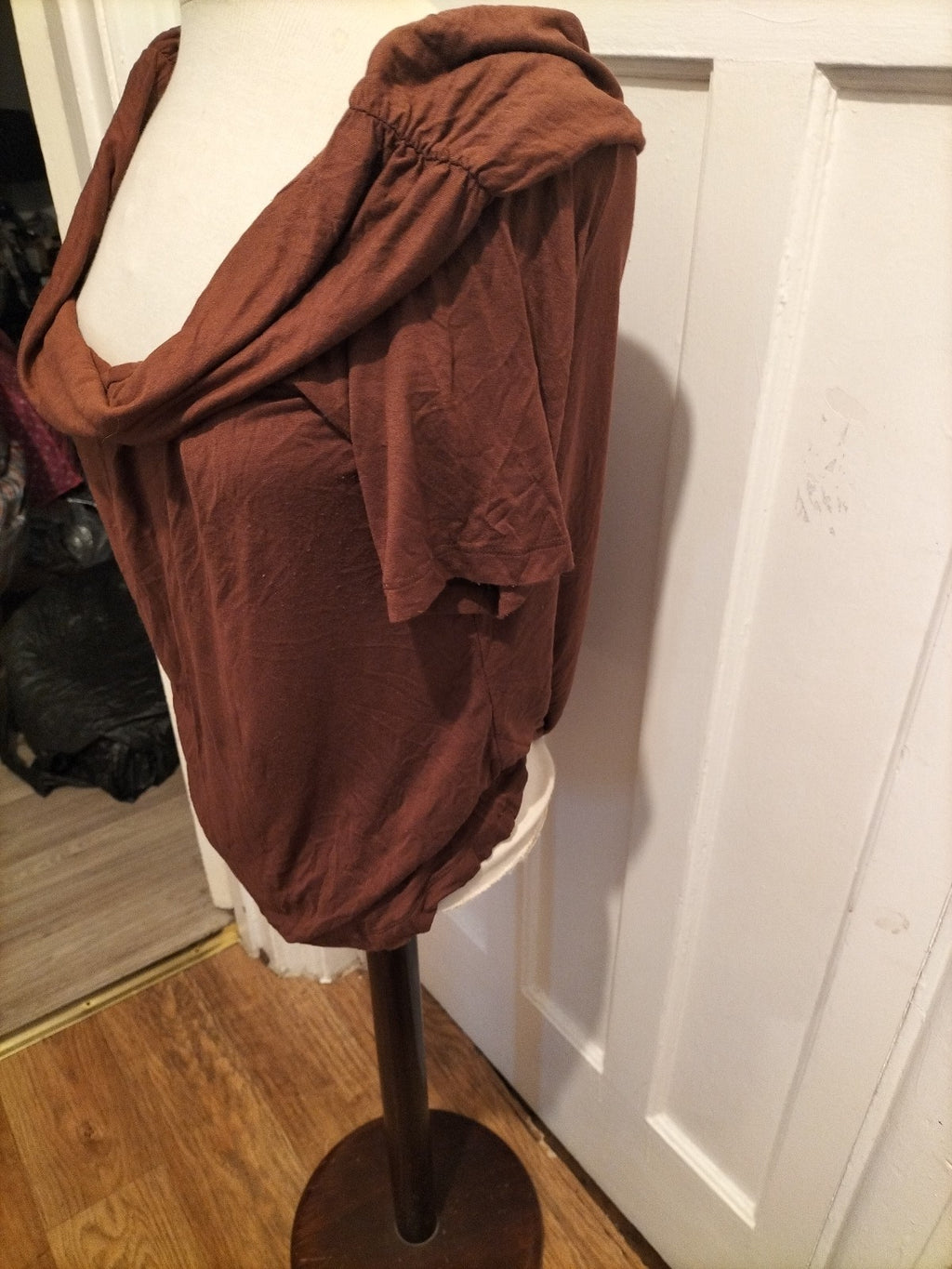 Ladies Marks And Spencer Size 18 Regular Brown Wide Neck Blouse