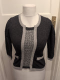 Ladies Precis Petite Size Small Grey Lambswool Blouse