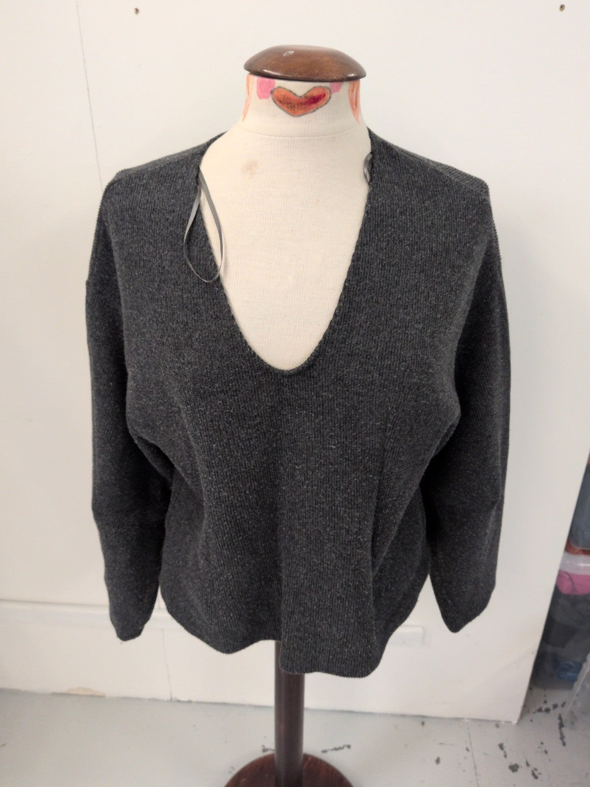 Primark Large V Neck Jumper Grey