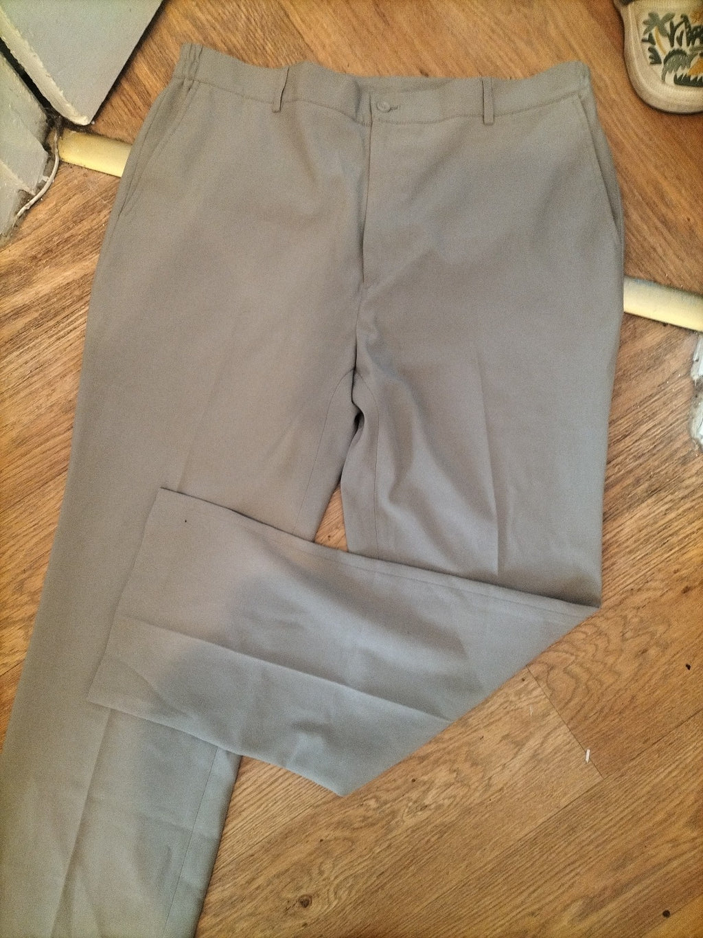 Mens Cotton Traders 38" Stone Flax Colour Stretch Smart Trousers