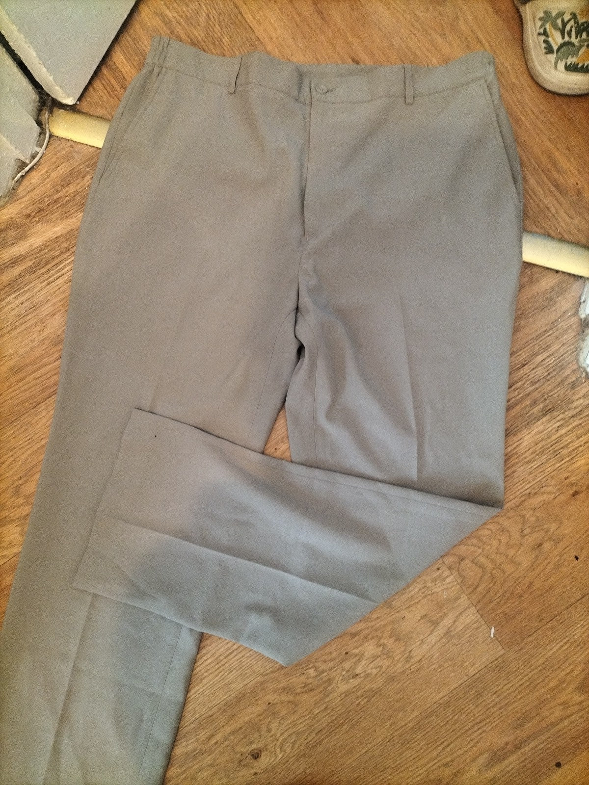 Mens Cotton Traders 38" Stone Flax Colour Stretch Smart Trousers