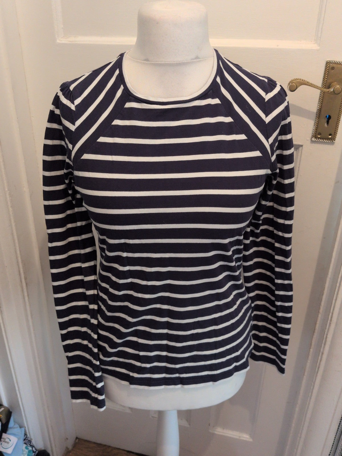Boden 12 Navy Stripe Long Sleeve T-shirt