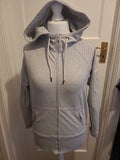 Ladies Medium Grey Ribbed Zipper Jacket
