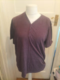 Atlantic Bay Large Purple V Neck Short Sleeved T-shirt Heavy Bobbling