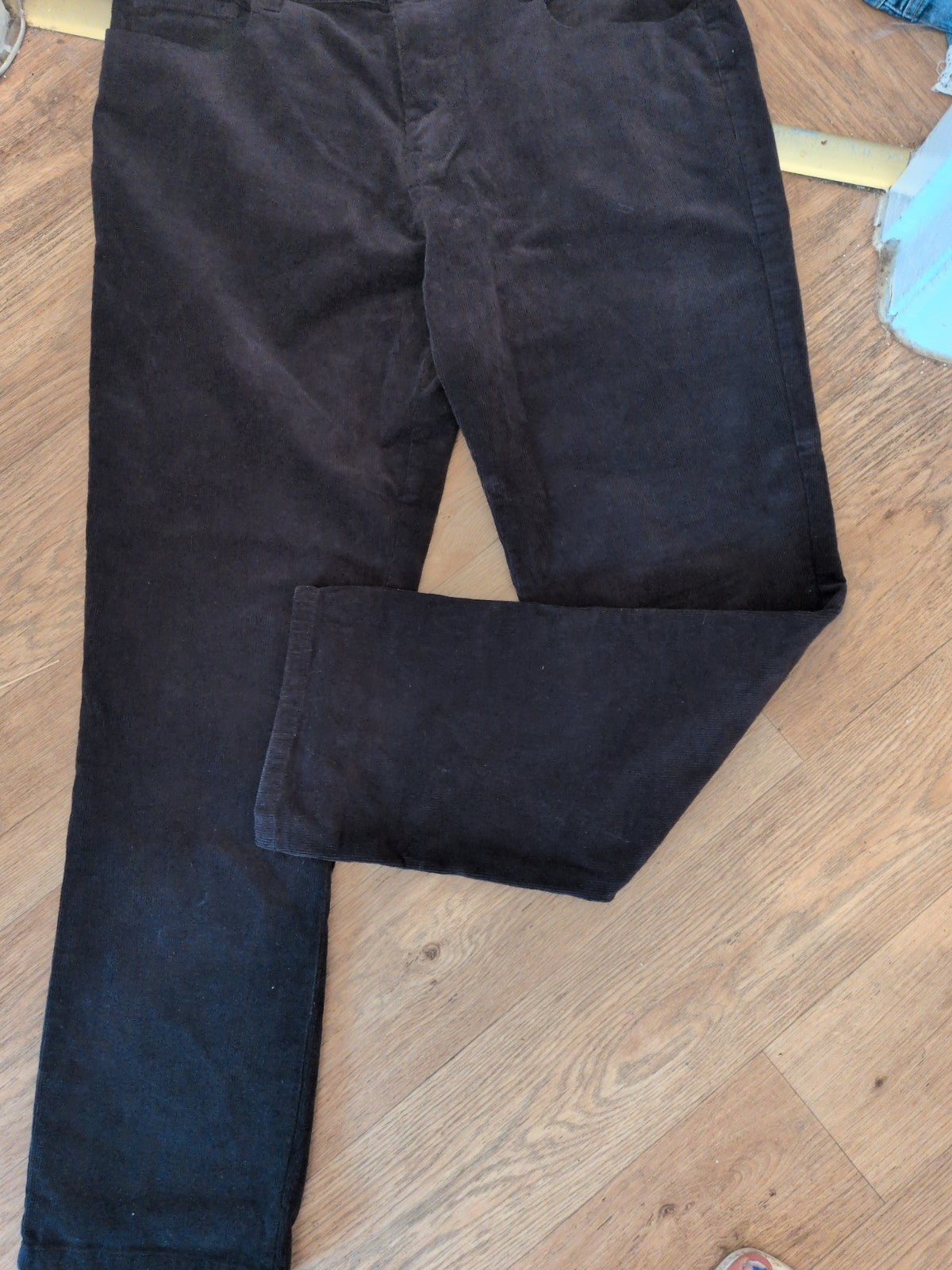 Tu Man 38W 32L Straight Fit Black Slight Rib Trousers Chino