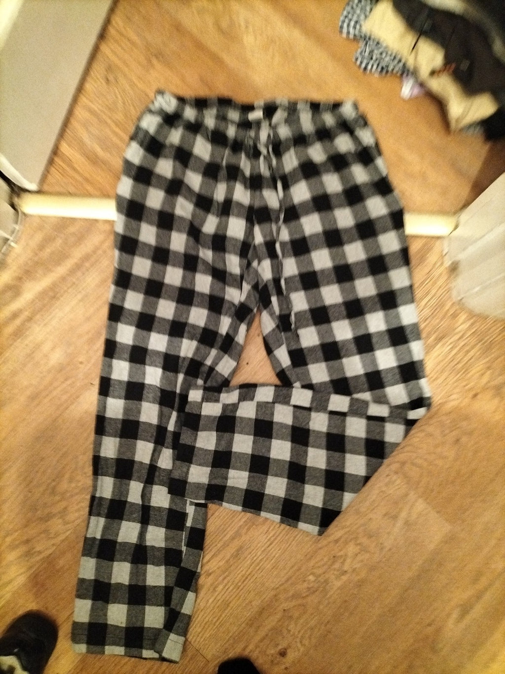 Large Grey Check Elasticated Pyjama Bottoms