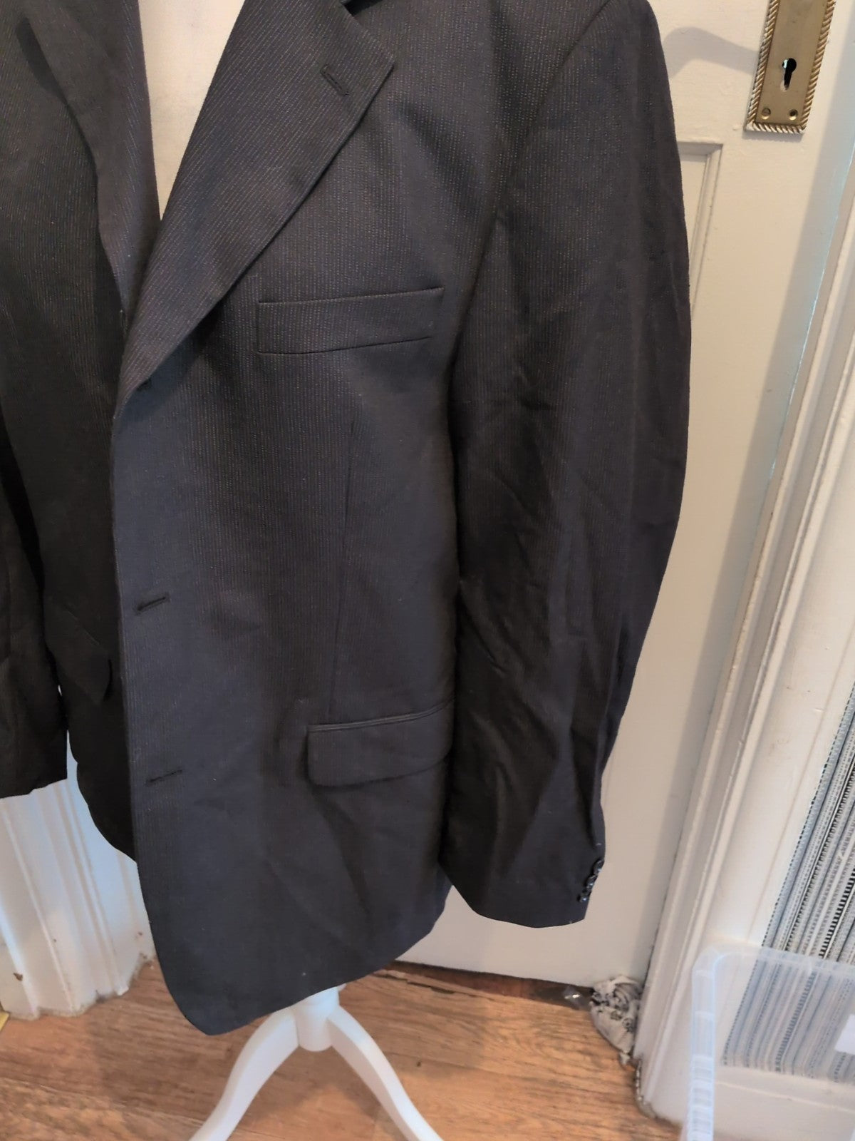 Ciro Citterio 42R Black Pinstripe Suit Jacket