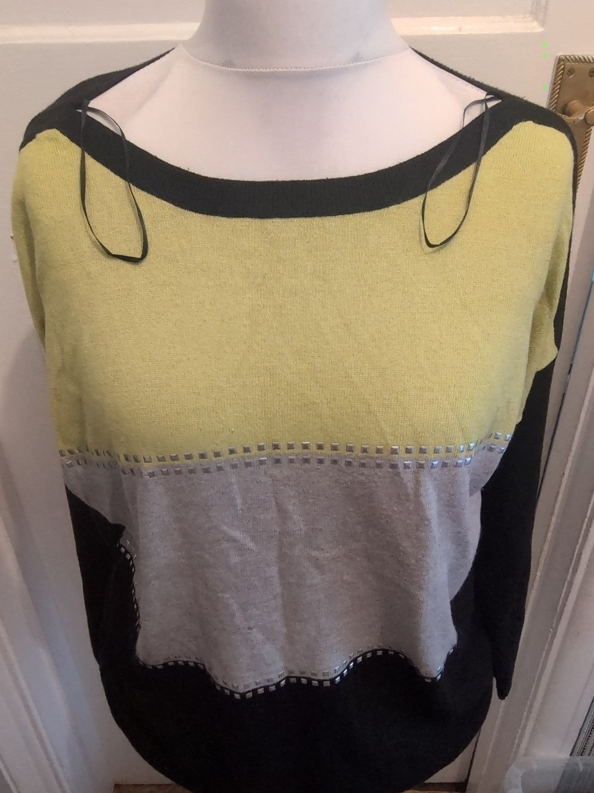 Wallis Medium Lime/Black/Grey Pullover Jumper