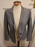 Ladies Next Petite Size 6 Black And Grey Long Sleeve Blazer