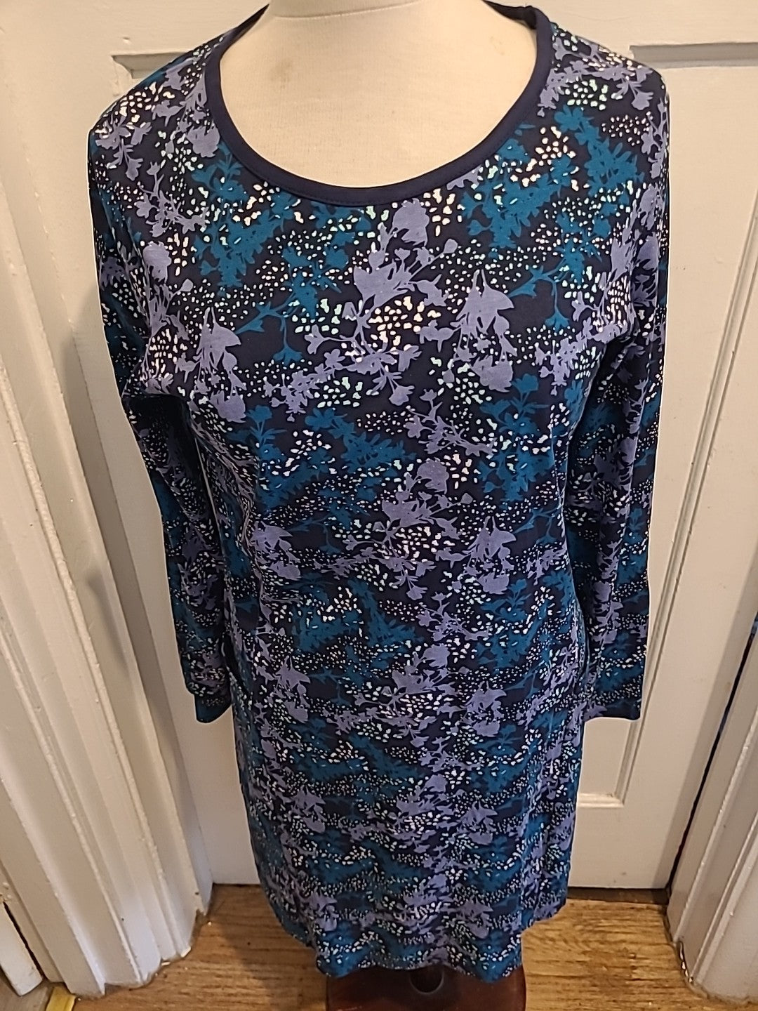 Ladies Mountain Warehouse Size 12 Blue/Navy/White Long Sleeved Dress