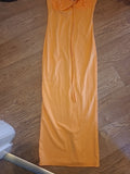 Ladies Size Small Orange Sleeveless Pencil Dress