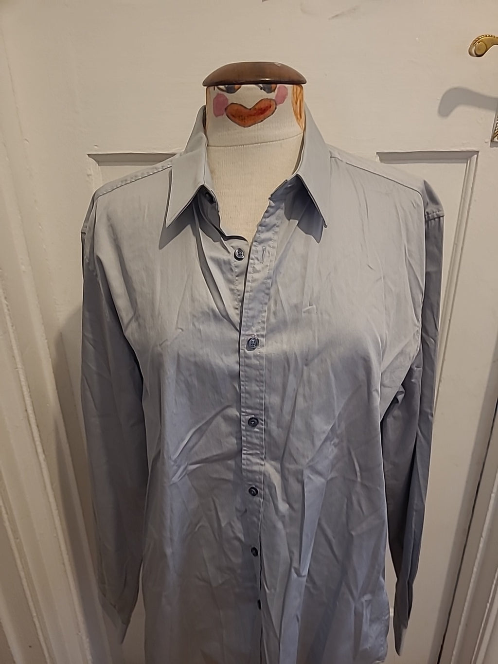 Mens Kenneth Cole Size 16.5 Collar Silver Slim Fit Shirt