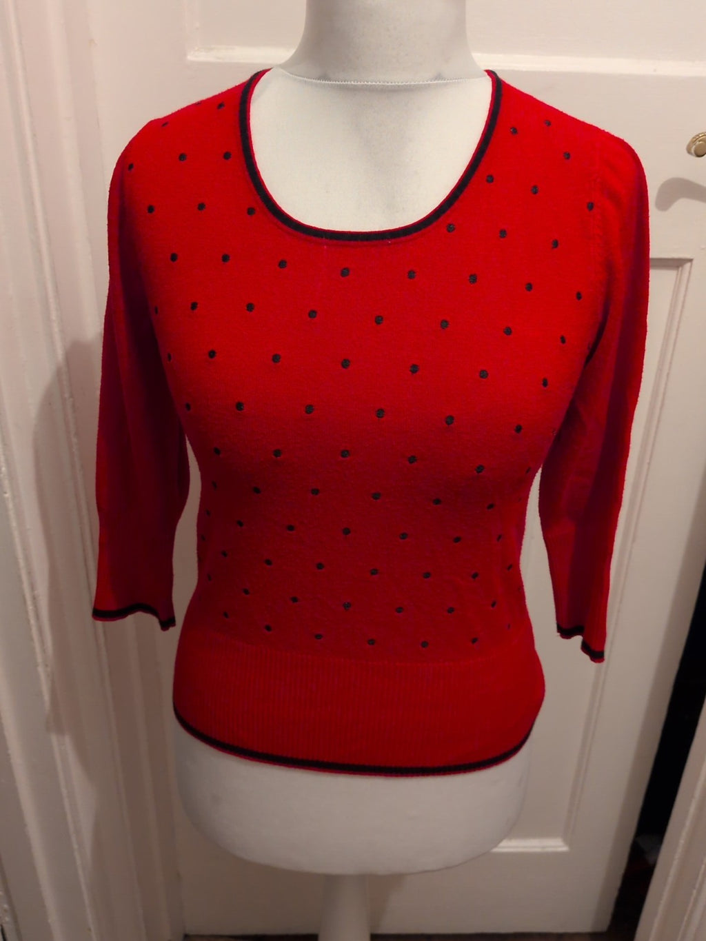 Medium Red And Black Dot Pullover Jumper