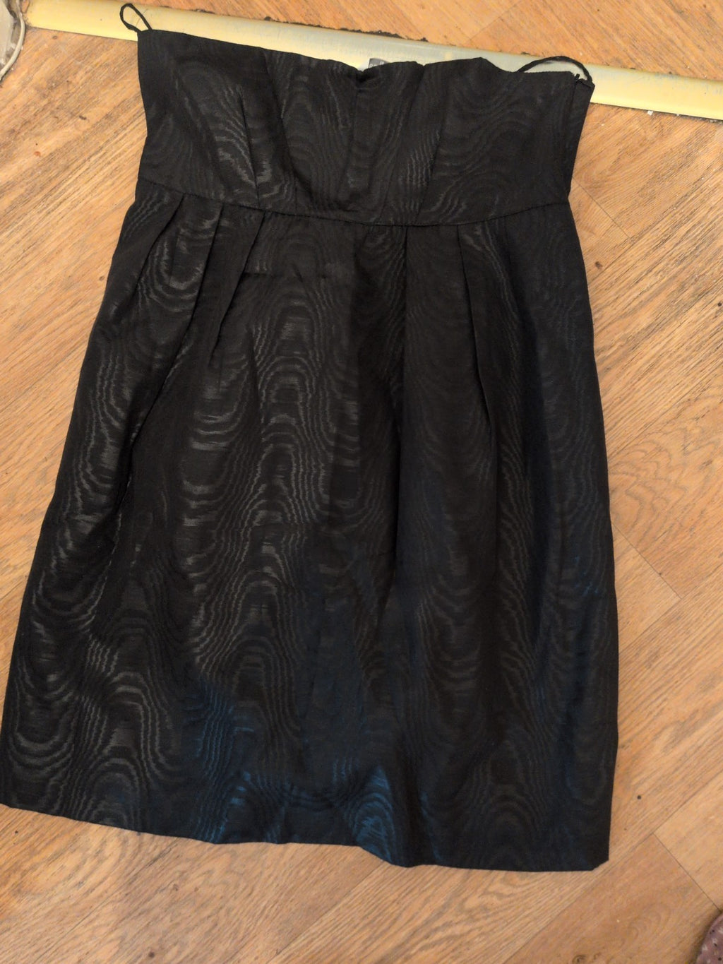 Editions 16 Black Patterned Boned Sleeveless Strapless Dress