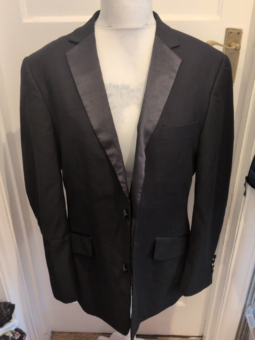 George 42R Black Lined Padded Jacket Suit
